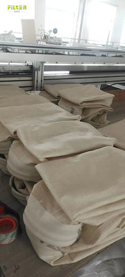 Kundenspezifische industrielle Filtertüte 550GSM Nomex Aramid mit SS-Draht
