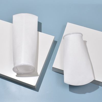 Fließfilterbeutel aus Polyester-Monofilament mit Stahlring und Nähfadenboden